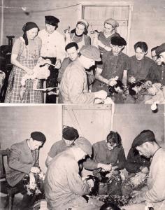 Forberedelse til andespil arrangeret af HGI ca. 1950